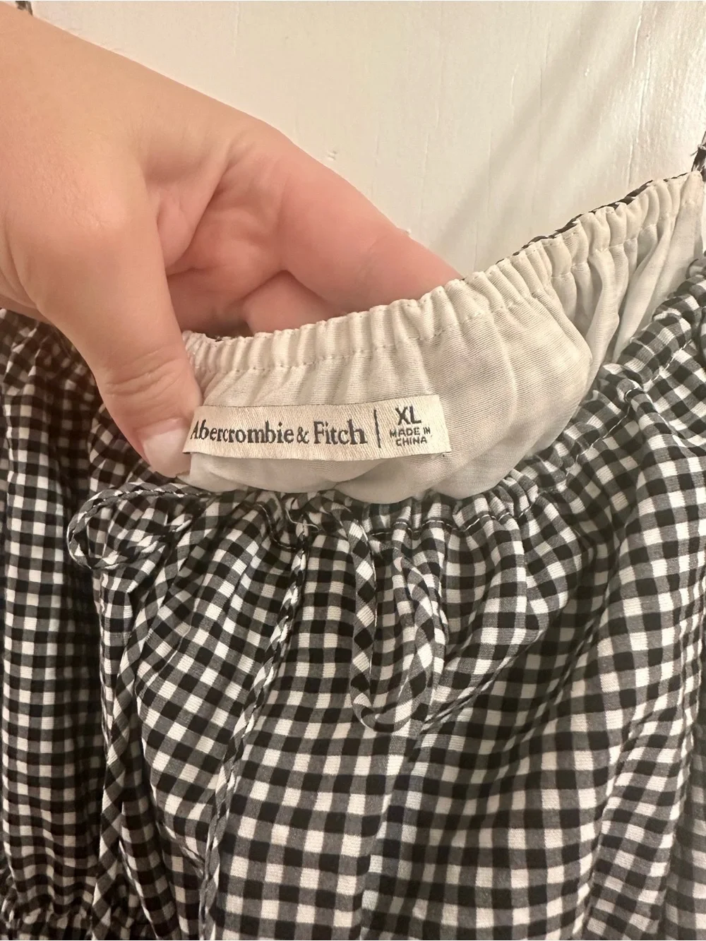 Abercrombie & Fitch Black and White Gingham Maxi Dress